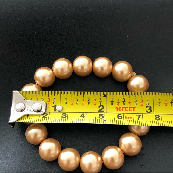 CAROLEE Gold Pearl Choker, bracelet and earrings Set - Picture 13 of 13